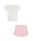 ფოტო #2 პროდუქტის Baby Girls Polo Bear Jersey T-shirt and Mesh Shorts Set