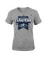 ფოტო #3 პროდუქტის Big Girls Heathered Gray Atlanta Braves 2021 World Series Champions Locker Room T-shirt