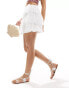 In The Style ruffle tiered mini rara skirt in white