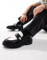 Фото #6 товара ASOS DESIGN chunky loafers in black and white faux leather with western details