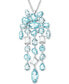 ფოტო #1 პროდუქტის Silver-Tone Gema Blue Crystal Chandelier Pendant Necklace, 17-3/4" + 8" extender