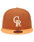 ფოტო #2 პროდუქტის Men's Brown Colorado Rockies Spring Color Two-Tone 9FIFTY Snapback Hat