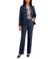 Фото #4 товара Petite Denim Notched Collar Three-Button Blazer