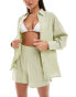 Фото #3 товара ASOS DESIGN Kayla mix and match beach shirt in khaki