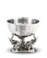 Stainless Nut Bowl with 3 Pewter Elephant Base