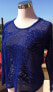 Фото #2 товара Свитер INC International Concepts женский укороченный с вышивкой синий L