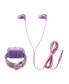 ფოტო #2 პროდუქტის Kid's Purple Gradient Glitter Silicone Strap Touchscreen Smart Watch 42mm with Earbuds Gift Set