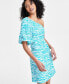 ფოტო #6 პროდუქტის Women's One-Shoulder Mini Dress, Created for Macy's