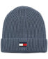 Men's Fisherman Ribbed-Knit Logo Beanie