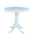 36" Round Top Pedestal Table with 12" Leaf Белый - фото #1