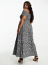 Фото #5 товара Yours shirred bardot maxi dress in mono daisy print