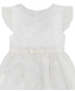 Фото #3 товара Baby Girls White Embroidered Flutter Sleeve Fit-and-Flare Dress
