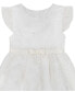 Baby Girls White Embroidered Flutter Sleeve Fit-and-Flare Dress