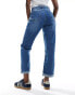 DTT Veron relaxed fit mom jeans in mid blue wash Голубой, 44 - фото #4