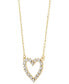 ფოტო #3 პროდუქტის Open Heart Diamond Cut Pendant Necklace in 10k Two-Tone Gold, 16" + 2" extender