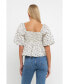 Фото #3 товара Women's Floral Puff Sleeve Top