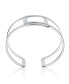 ფოტო #2 პროდუქტის Sterling Silver White Gold Plated with Wide Cuff Stiff Intertwined Bangle