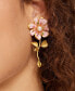 ფოტო #3 პროდუქტის Gold-Tone Bloom In Color Linear Earrings