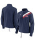 ფოტო #1 პროდუქტის Women's Navy Cleveland Guardians 1973-77 Cooperstown Collection Rewind Stripe Performance Half-Zip Pullover Sweater