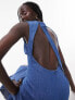 Фото #3 товара Topshop denim slashed midi dress in indigo
