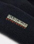 Napapijri Rock logo patch fleece beanie in black