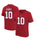 Big Boys and Girls Mac Jones Red New England Patriots Player Name and Number T-shirt