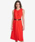 ფოტო #4 პროდუქტის Women's Belted A-Line Dress