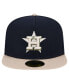 Фото #2 товара Men's Navy Houston Astros Canvas A-Frame 59FIFTY Fitted Hat