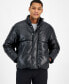 Фото #1 товара Men's Quilted Faux-Leather Puffer Jacket, Created for Macy's