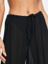 Фото #3 товара ASOS DESIGN drawstring palazzo beach trouser in black