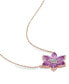 Фото #3 товара Macy's amethyst and Diamond Floral Necklace