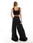 Vero Moda Aware wide leg cotton trouser co-ord in black Черный, XXS - EU 32 - фото #4