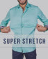 Фото #4 товара Men's Solid Slim Fit Wrinkle Free Stretch Long Sleeve Button Down Shirt