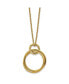 Yellow IP-plated Circle Pendant Cable Chain Necklace