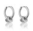 Arielle EWE23123S 2in1 steel hoop earrings with zircons