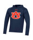 Men's Navy Auburn Tigers School Logo Raglan Long Sleeve Hoodie Performance T-shirt