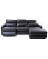 Фото #9 товара Gabrine 3-Pc. Leather Sectional with 1 Power Headrest and Chaise, Created for Macy's