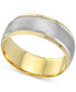 ფოტო #2 პროდუქტის Men's Two-Tone Brushed & Polished Band in 14k Gold & White Gold