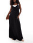 Фото #1 товара ASOS DESIGN maxi beach dress with D-ring strap detail in black