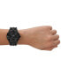ფოტო #5 პროდუქტის Men's Vert Three Hand Date Black Leather Watch 44mm