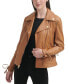 ფოტო #1 პროდუქტის Women's Faux-Leather Asymmetric Moto Coat