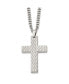 ფოტო #1 პროდუქტის Brushed Polished Cross Pendant on a Curb Chain Necklace