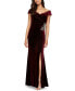 Фото #1 товара Petite Velvet Off-The-Shoulder Evening Gown