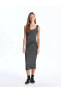 LCW Vision U Yaka Çizgili Kadın Elbise elbise