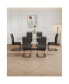 Фото #6 товара Black Table & Chair Set: Tempered Glass Table, 4 Leather Chairs