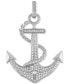 Фото #1 товара Esquire Men's Jewelry cubic Zirconia Anchor Pendant in Sterling Silver, Created for Macy's