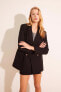 Фото #4 товара Oversize Fit Dokulu Tüvit Blazer Ceket