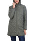 Фото #3 товара Women's Junior's 3/4 Quilted Jacket with Hood