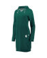 Фото #3 товара Women's Green Michigan State Spartans Quick Pass Lace-Up V-Neck Hoodie Dress