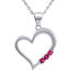 Silver necklace HEART with heart pendant with fuchsia Swarovski Zirconia SILVEGO11580NR